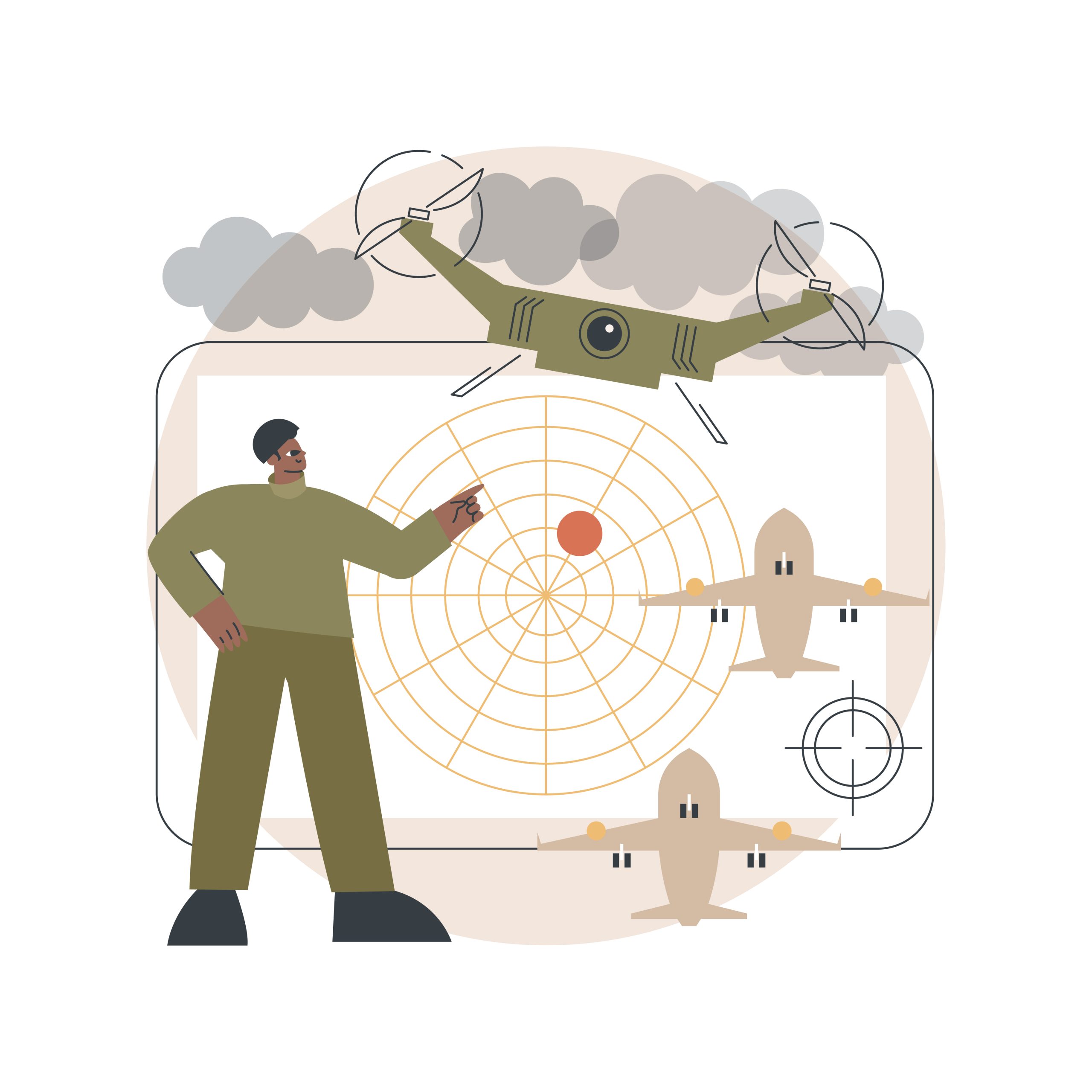 Military drone abstract concept vector illustration. Military drone abstract concept vector illustration.